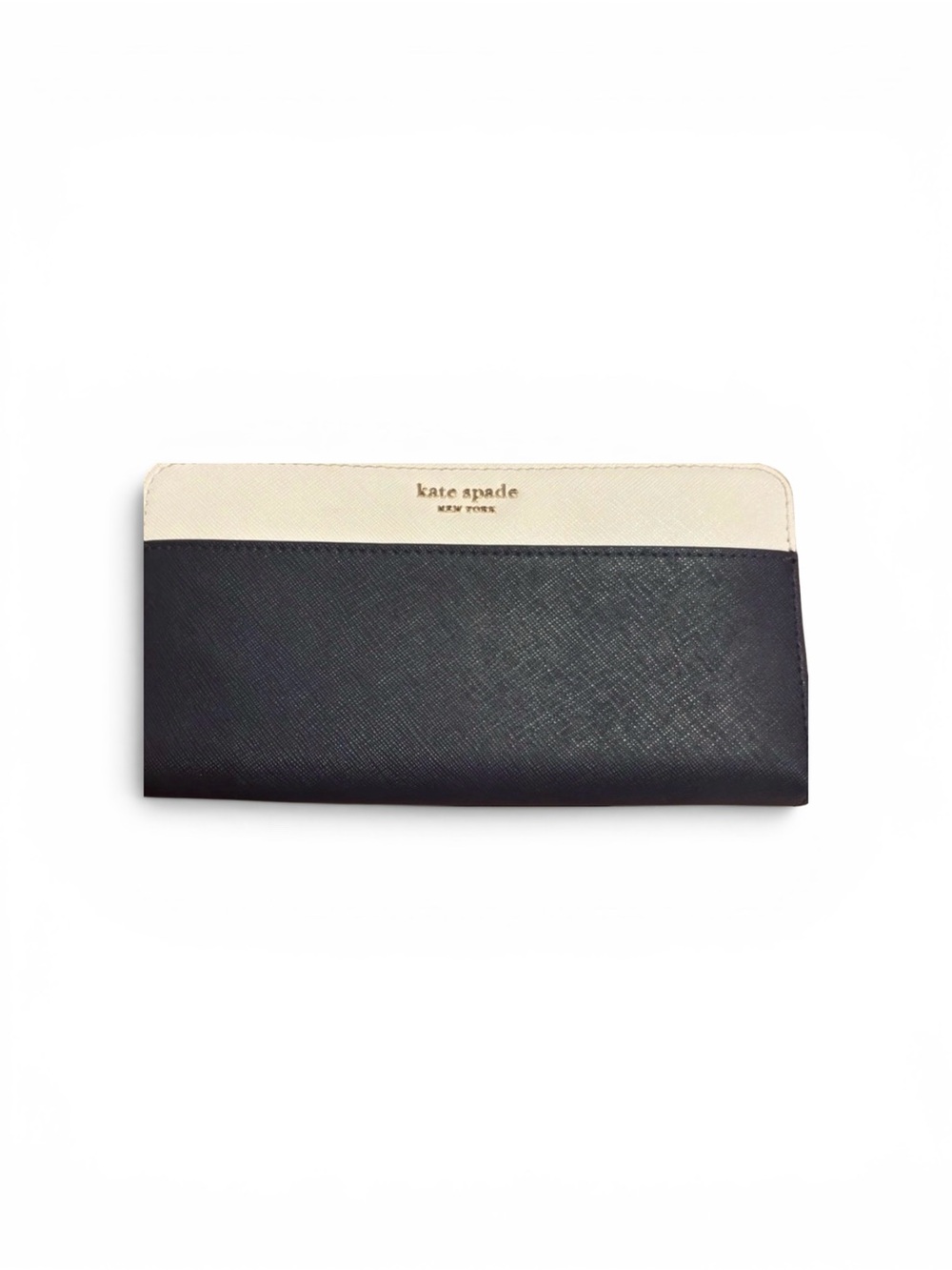 Kate Spade New York Navy & Cream Saffiano Zip Around Continental Wallet Green